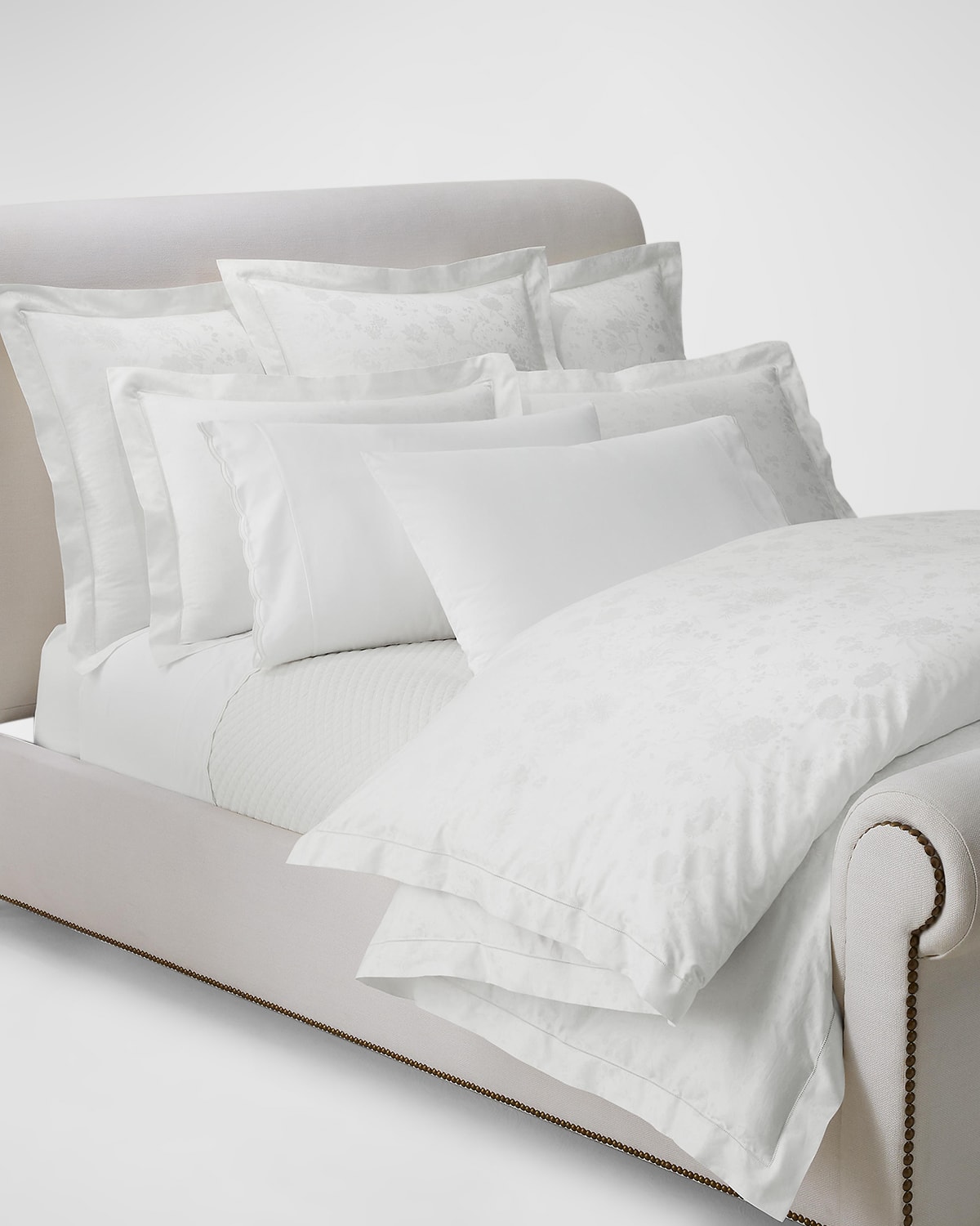 Polo Ralph Lauren Bethany 350 Thread Count Organic Cotton Jacquard Sheet Set In Studio Wht