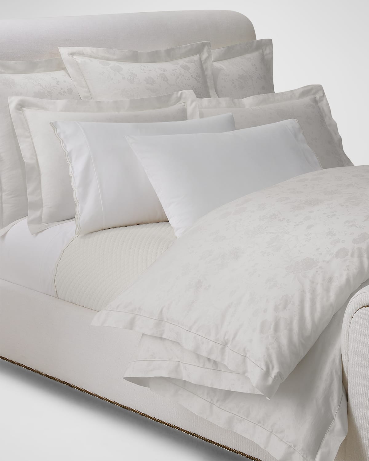 Shop Ralph Lauren Organic Cotton Bethany Jacquard Full/queen Duvet Cover In Parchment