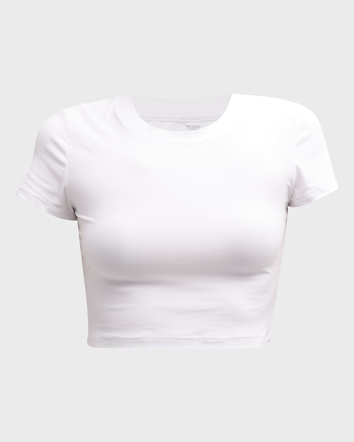 Beyond Yoga Featherweight Perspective Cropped Tee Cloud White Xl In Cloud White