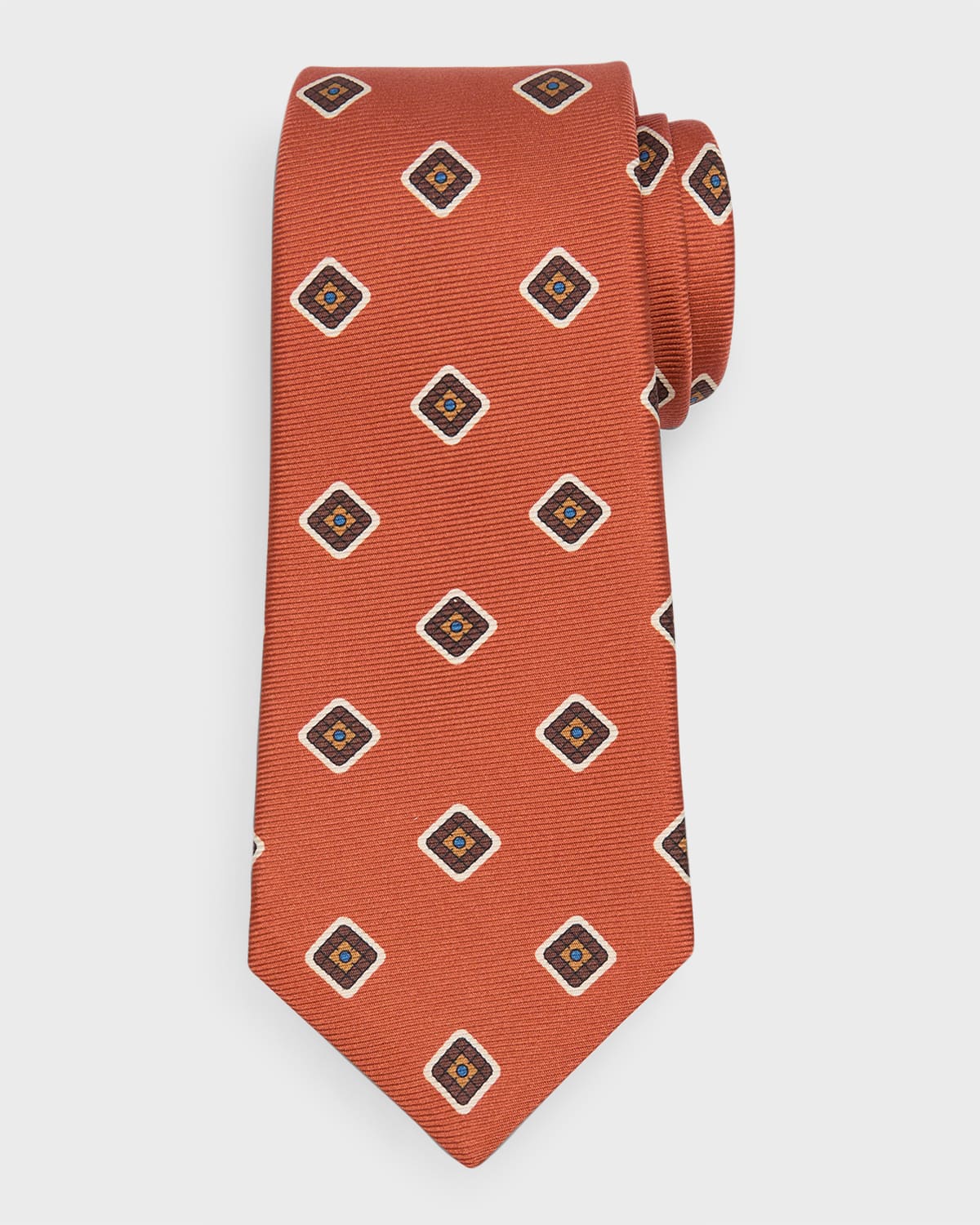Men's Square-Print Silk Tie