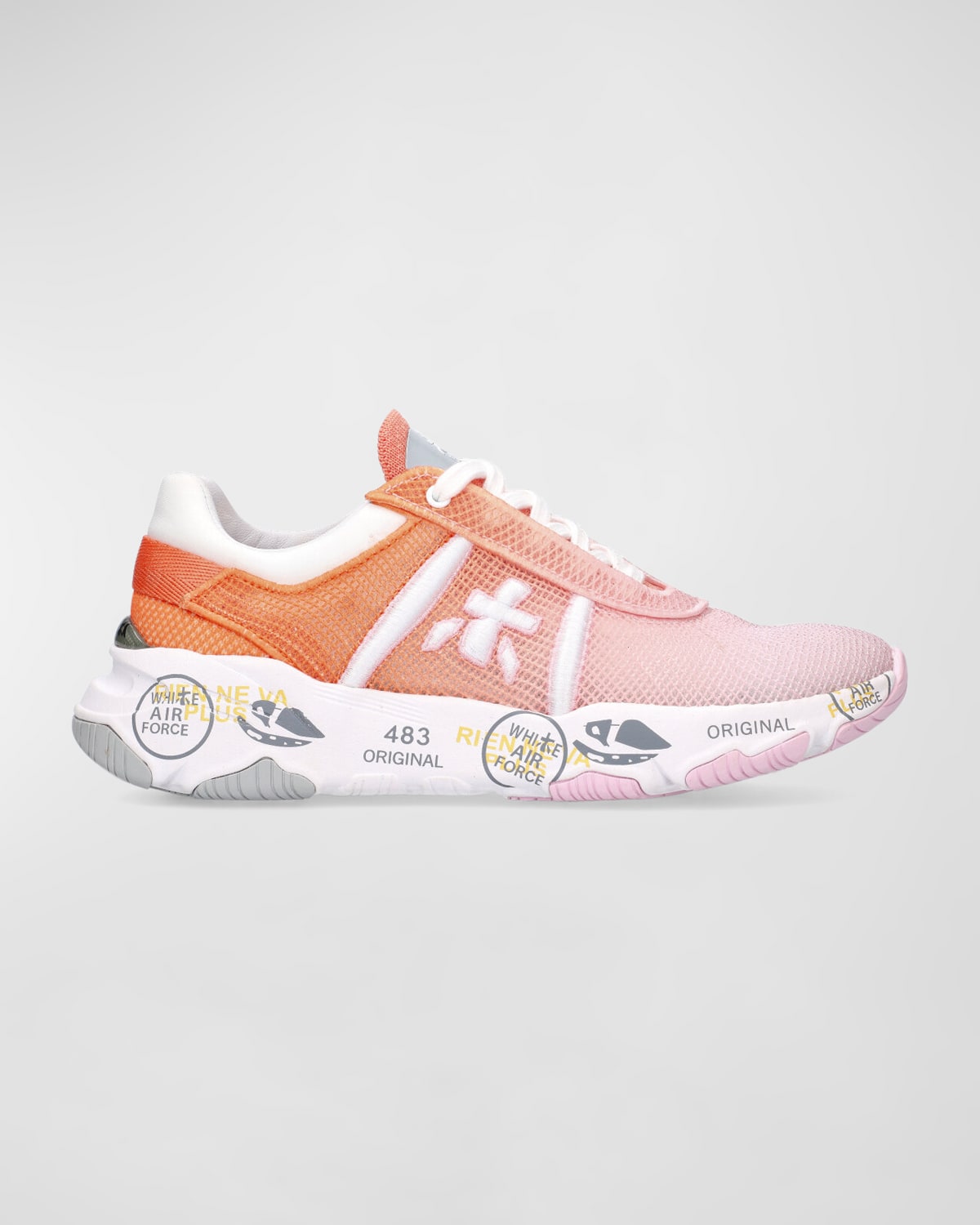 Premiata Buff Ombre Lace-up Runner Sneakers In Orange