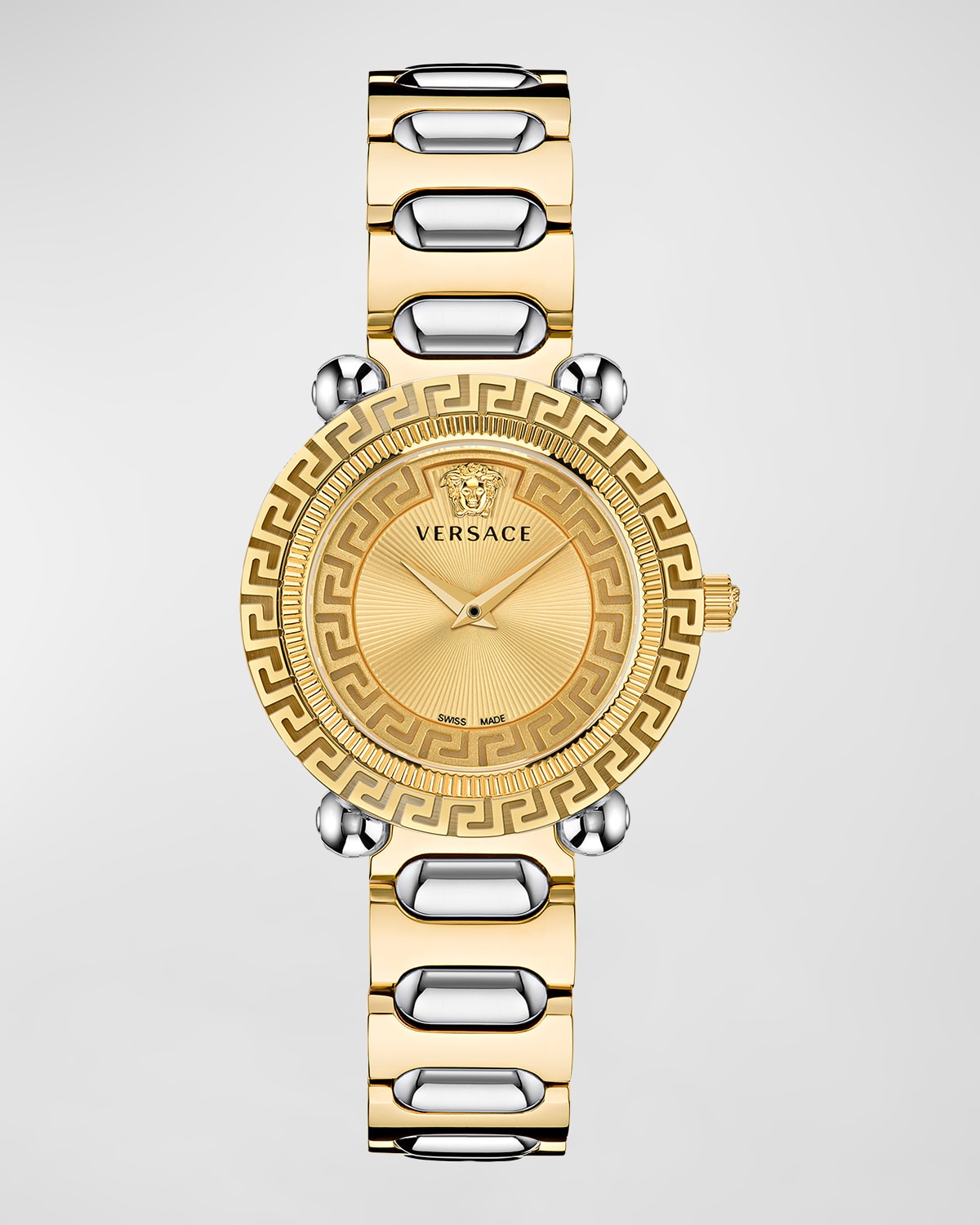 Shop Versace 35mm Greca Twist Watch With Bracelet Strap, Two-tone In Two Tone