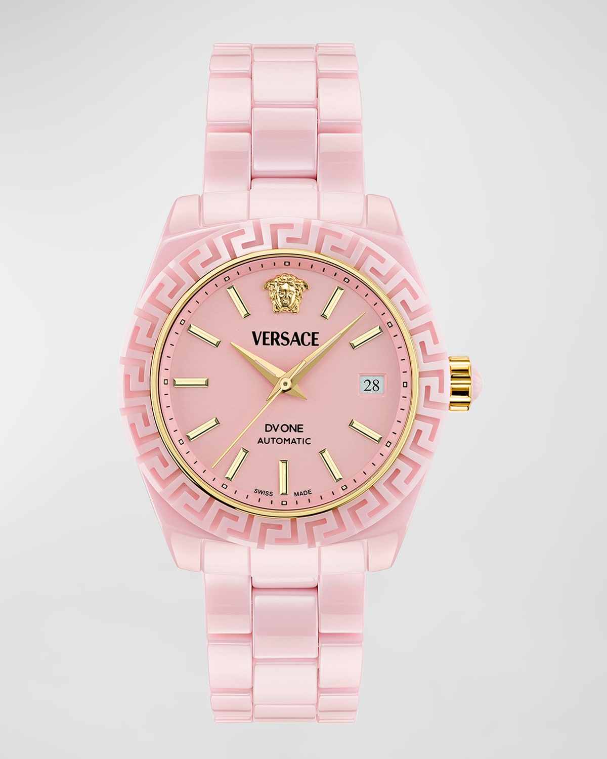 VERSACE 40MM DV ONE WATCH WITH BRACELET STRAP, PINK