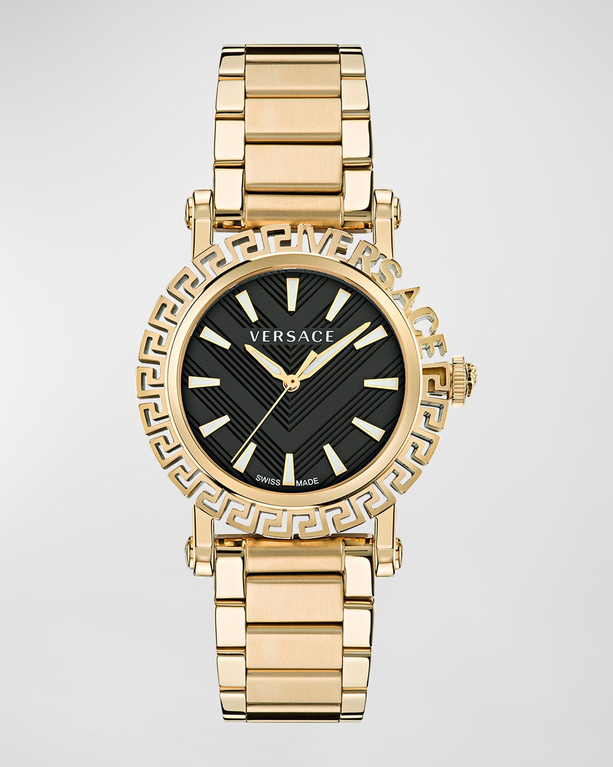 Versace Men's Greca Glam 40mm Ip Goldtone Stainless Steel Bracelet Watch In Gold