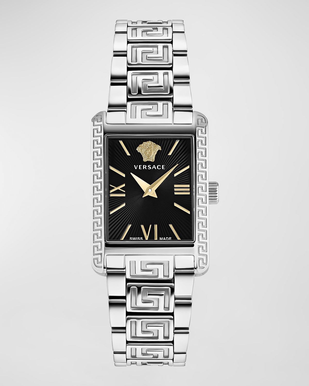Versace Tonneau Bracelet Watch In Silver