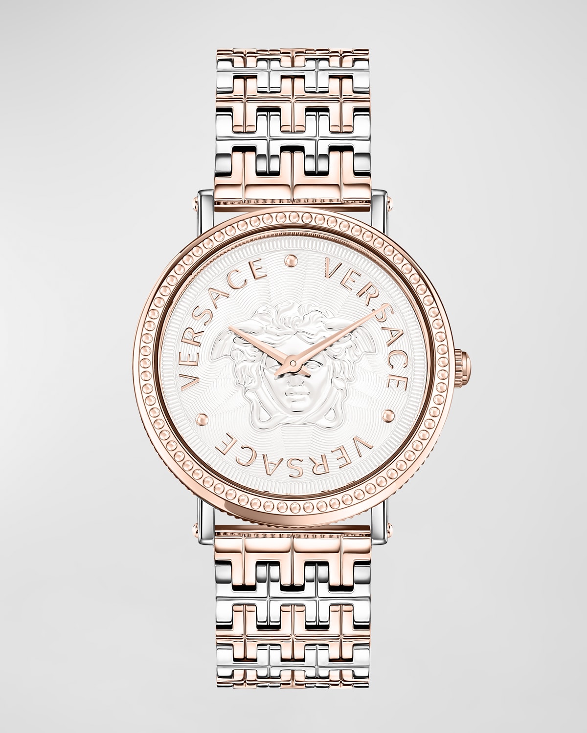VERSACE 37MM V-DOLLAR WATCH WITH BRACELET STRAP, TWO-TONE