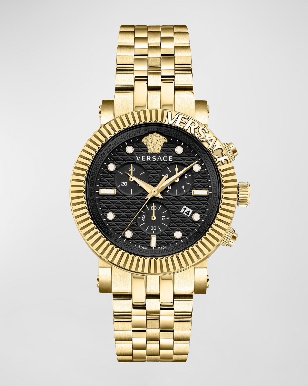 Shop Versace Men's V-chrono Classic Ip Yellow Gold Bracelet Watch, 45mm