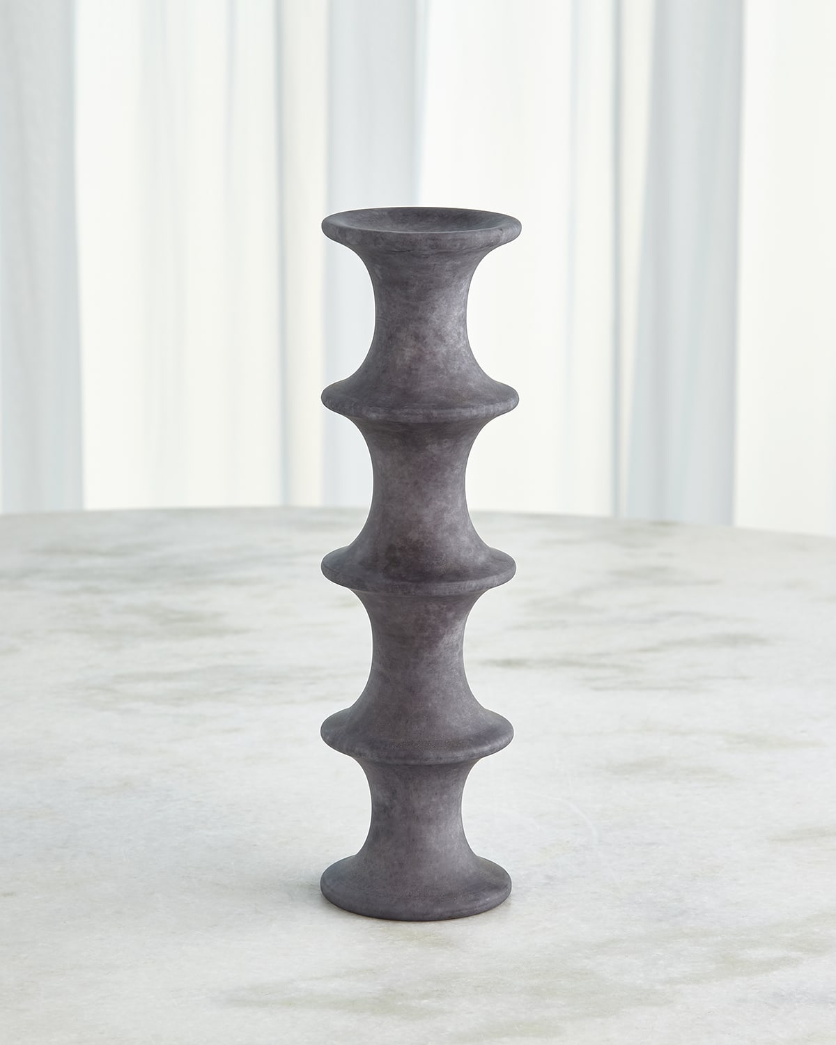 Global Views Ridge Candlestick - Large In Grey