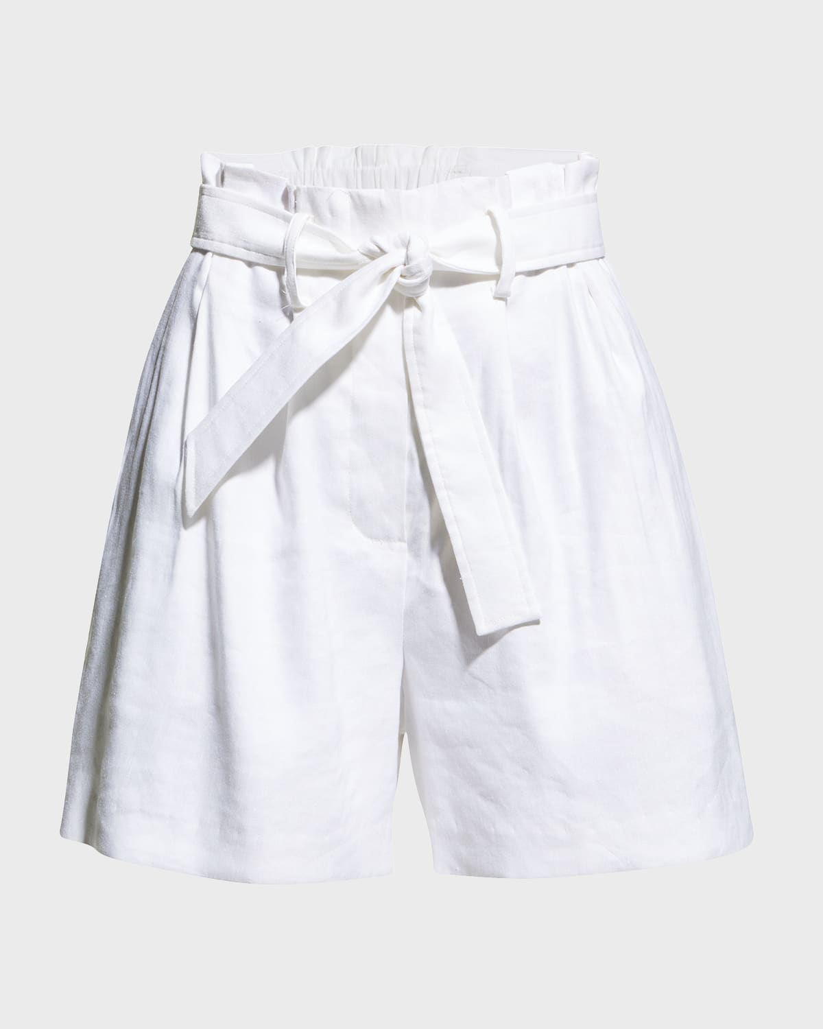 Shop Milly Naila Linen Shorts In White