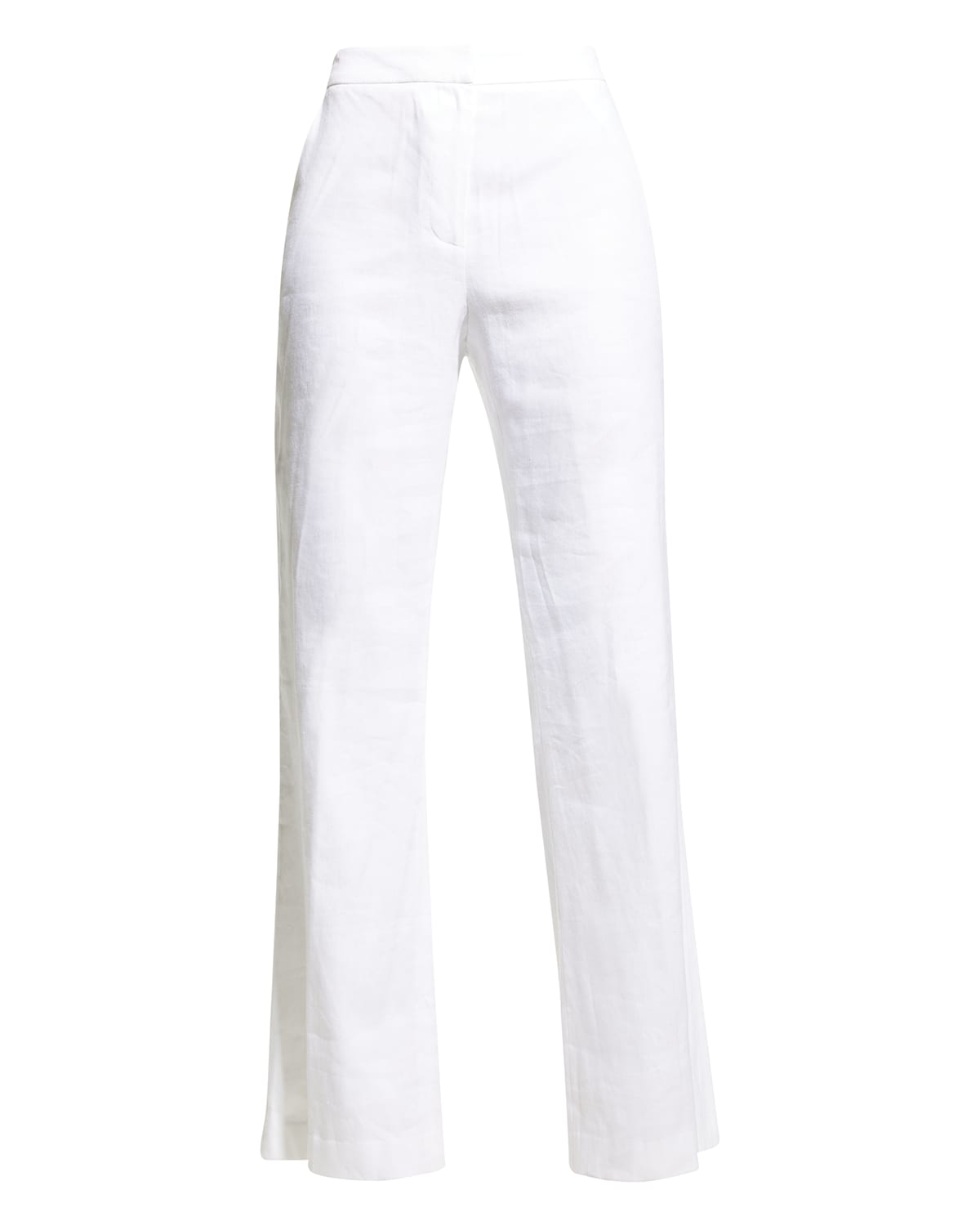 Shop Milly Lennon Linen Bootcut Pants In White