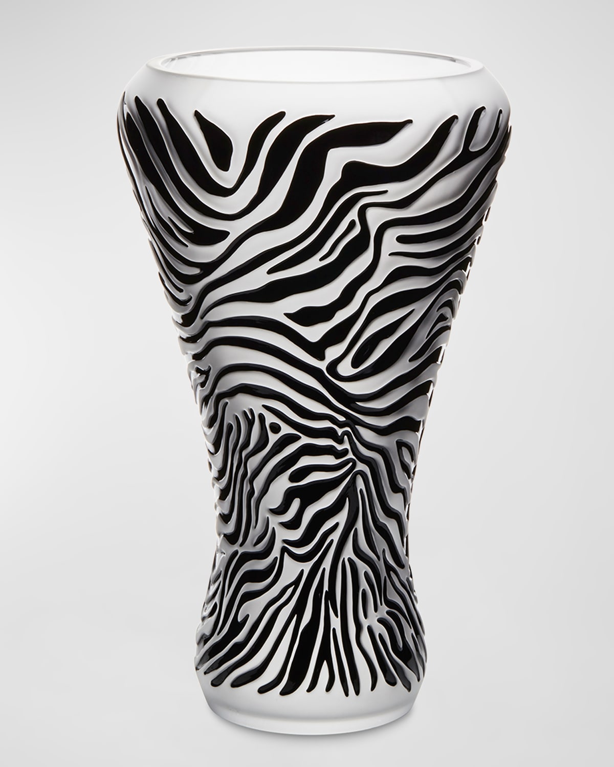 Shop Lalique Enameled Zebra Crystal Vase