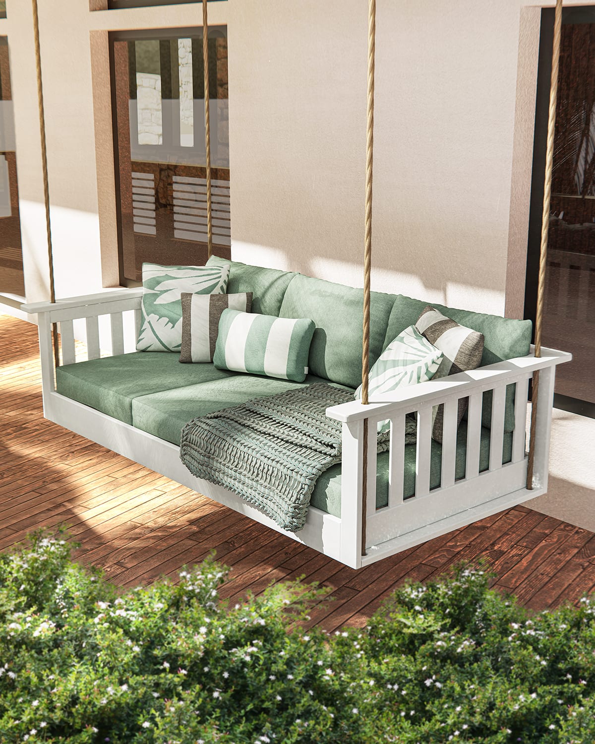 Polywood Vineyard Daybed Swing In White