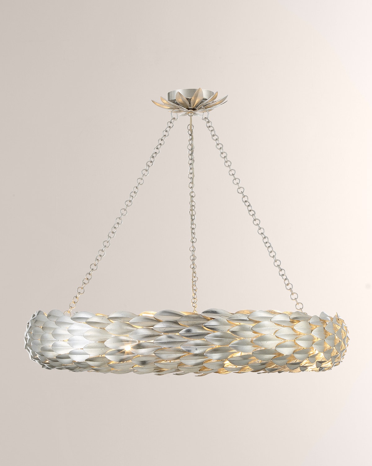 Shop Crystorama Broche 8-light Antiqued Gold Pendant Light In Silver