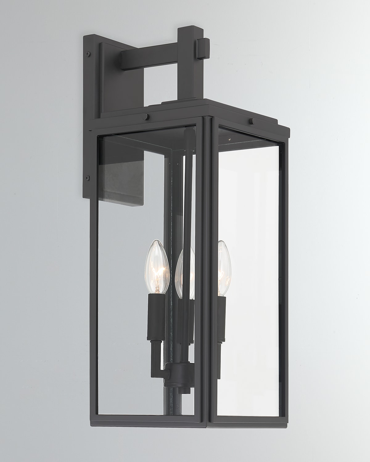 Crystorama Byron 3-light Outdoor Wall Mount In Black