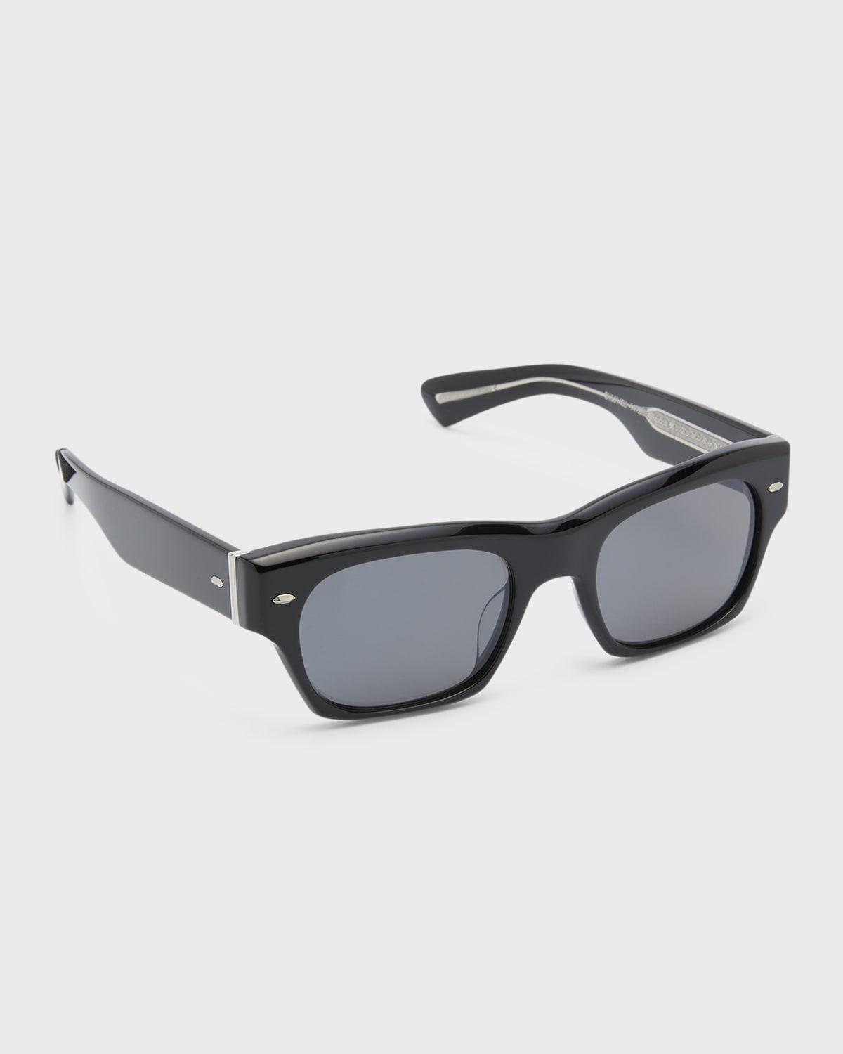 Oliver Peoples Men's Kasdan Acetate & Crystal Rectangle Sunglasses In Black