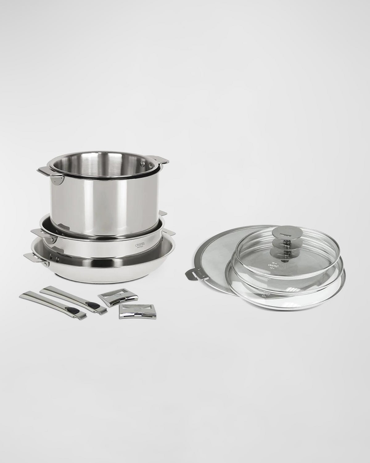Cristel Casteline 12-piece Stainless Steel Cookware Set In Silver
