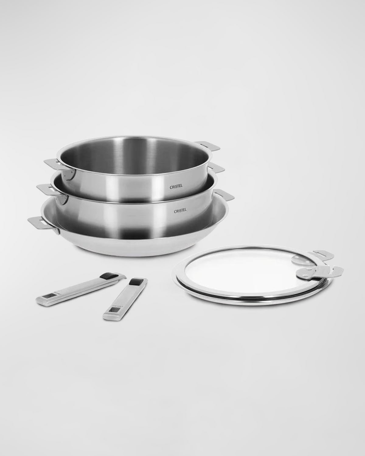 Cristel Strate 7-piece Cookware Set In Metallic