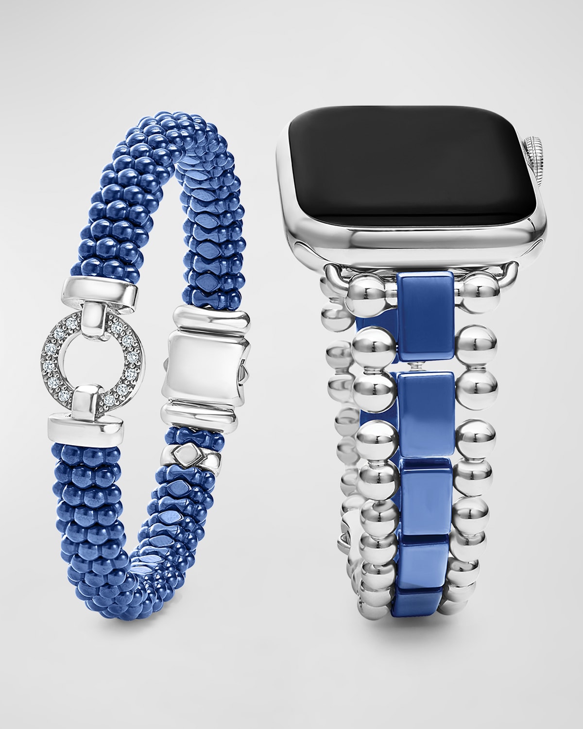 LAGOS Smart Caviar Apple Watch Bracelet and Ultramarine Caviar Bracelet Gift Set