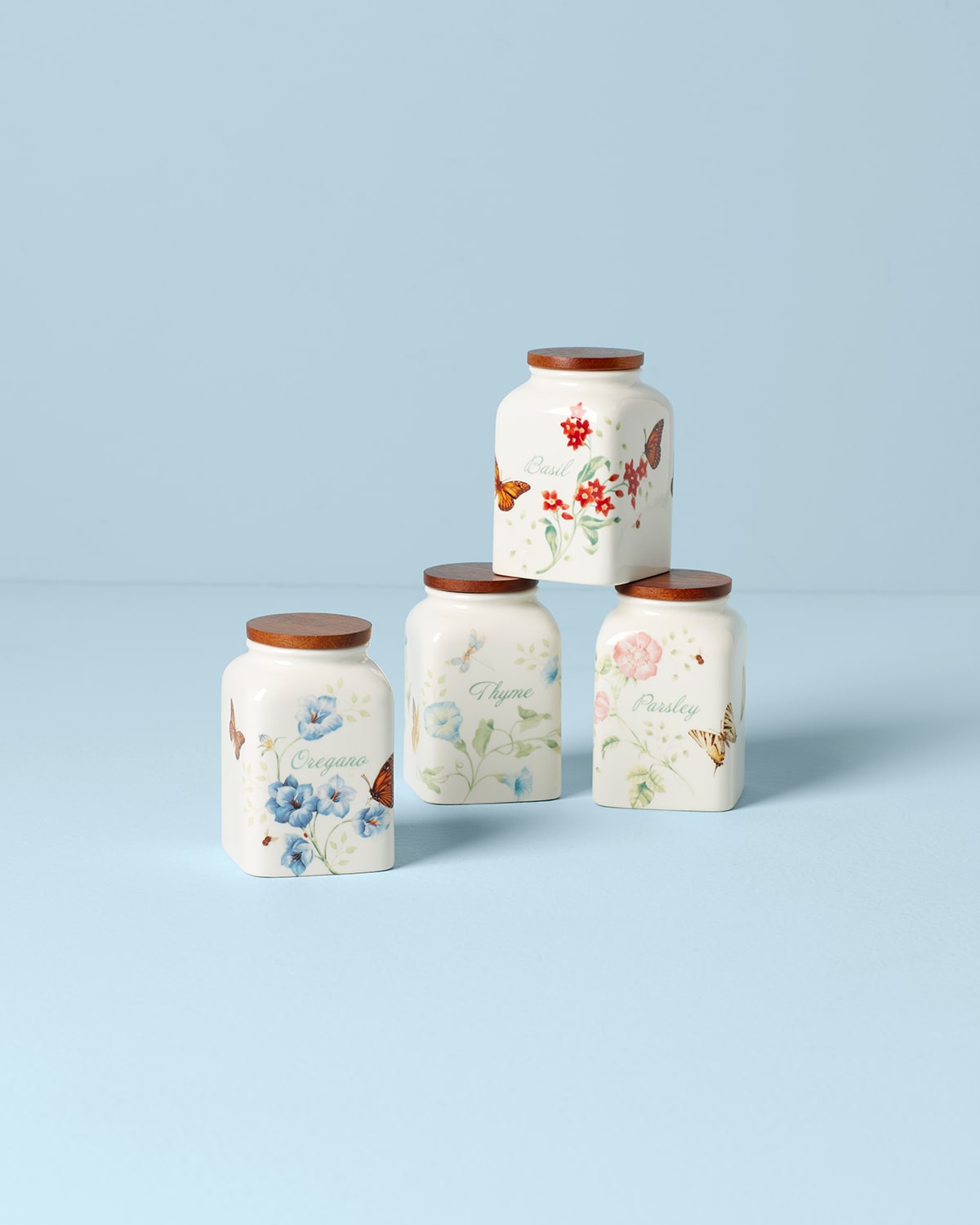 Lenox Butterfly Meadow Assorted Cooking Spice Jar Set In White