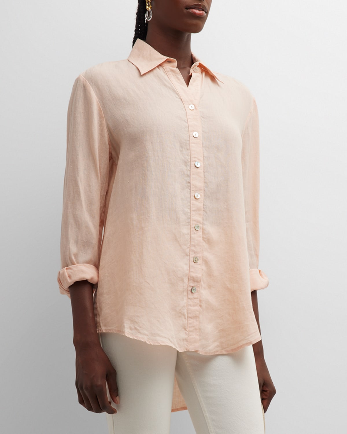 Finley Monica Oversized Linen Boyfriend Shirt