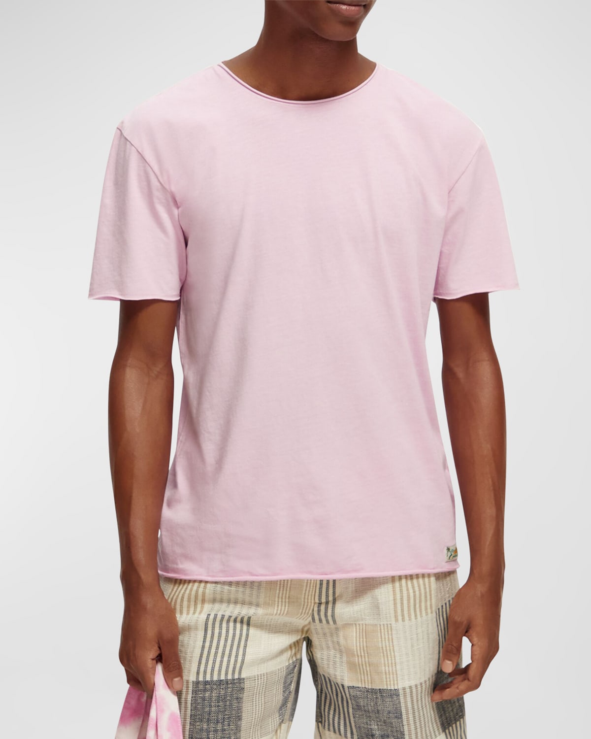 Scotch & Soda Relaxed Fit Raw Edge T-shirt In Pink | ModeSens
