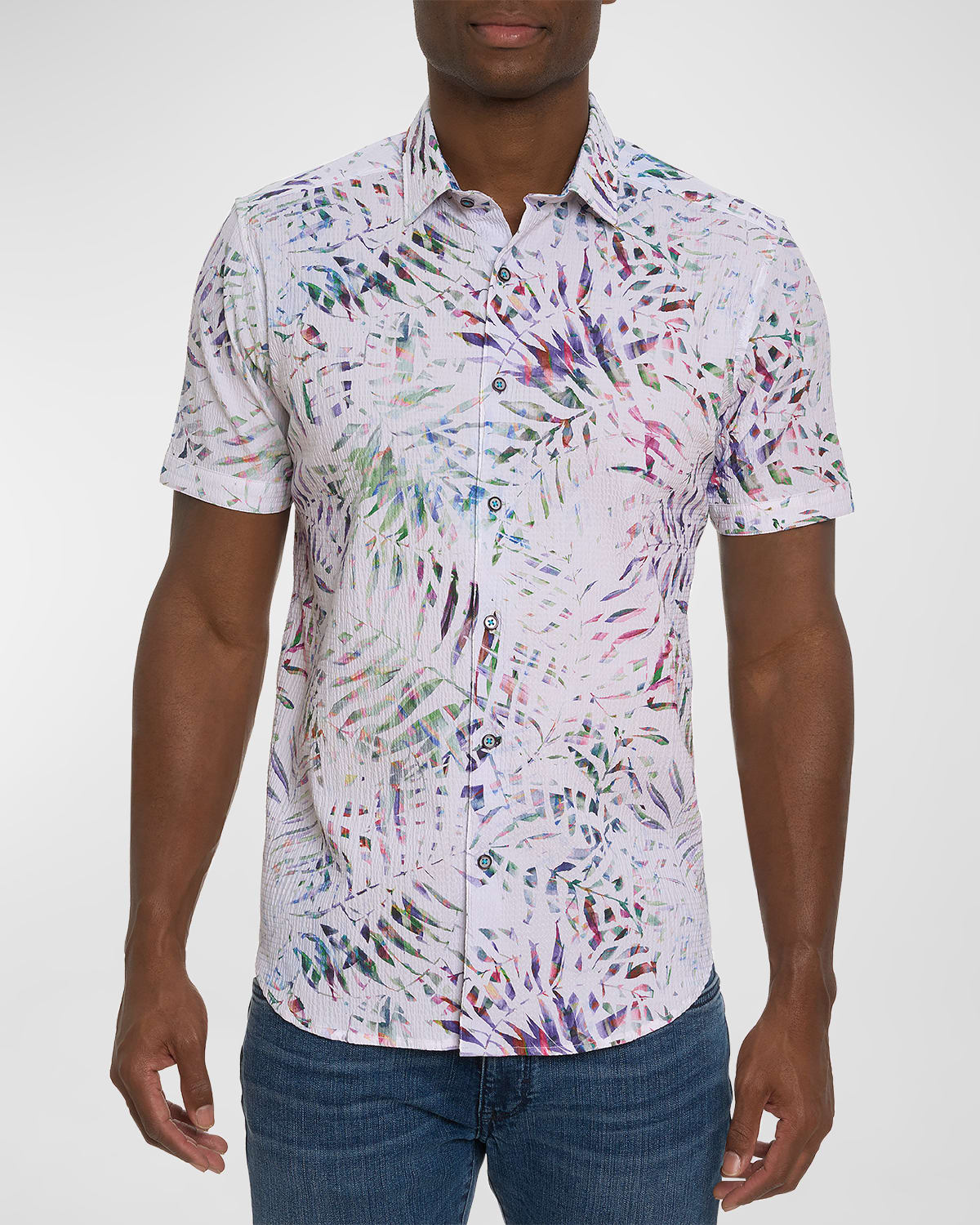 ROBERT GRAHAM MEN'S ROXY LEAF-PRINT SPORT SHIRT