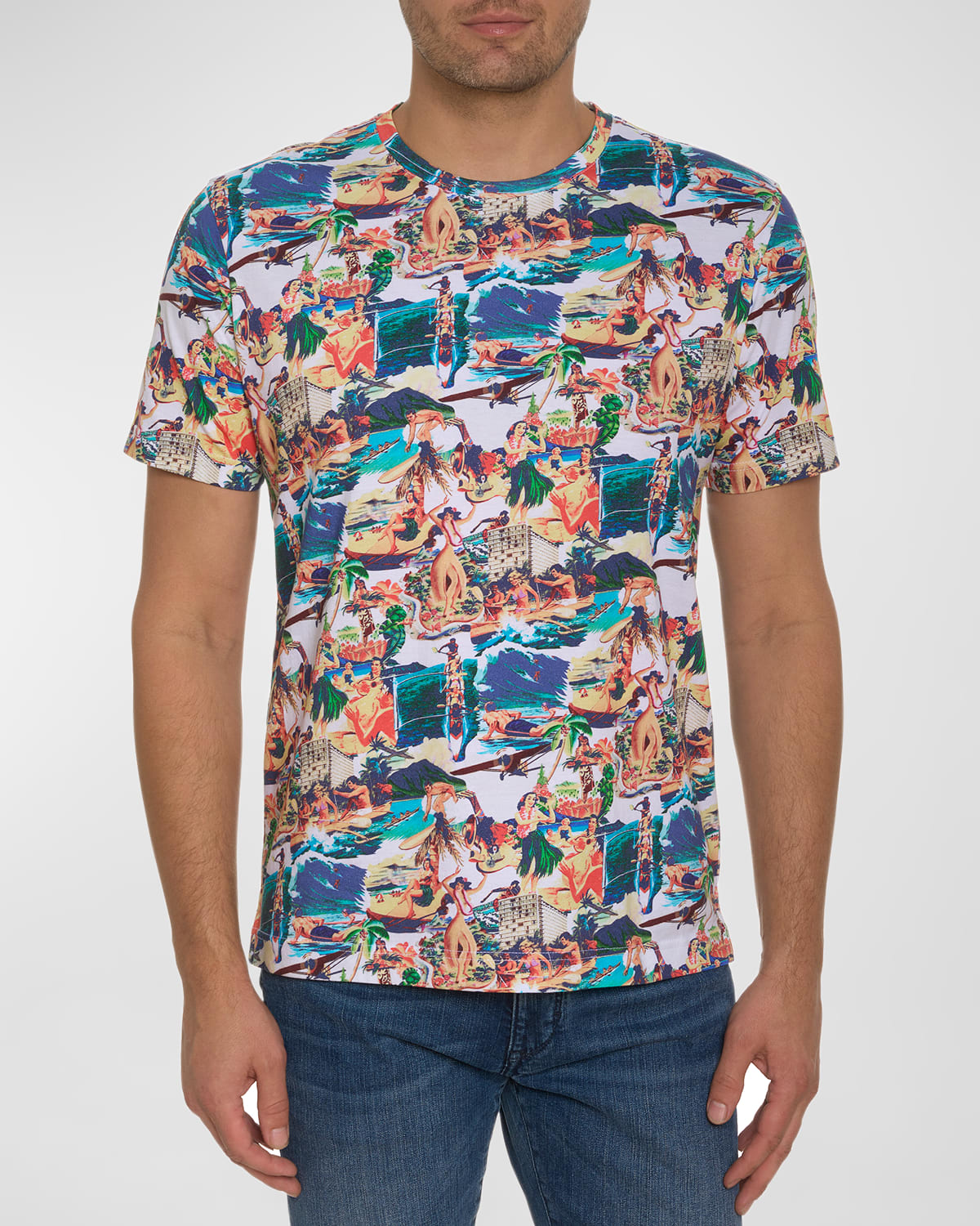 Robert Graham Hawaiian Summer Graphic T-shirt In Multi
