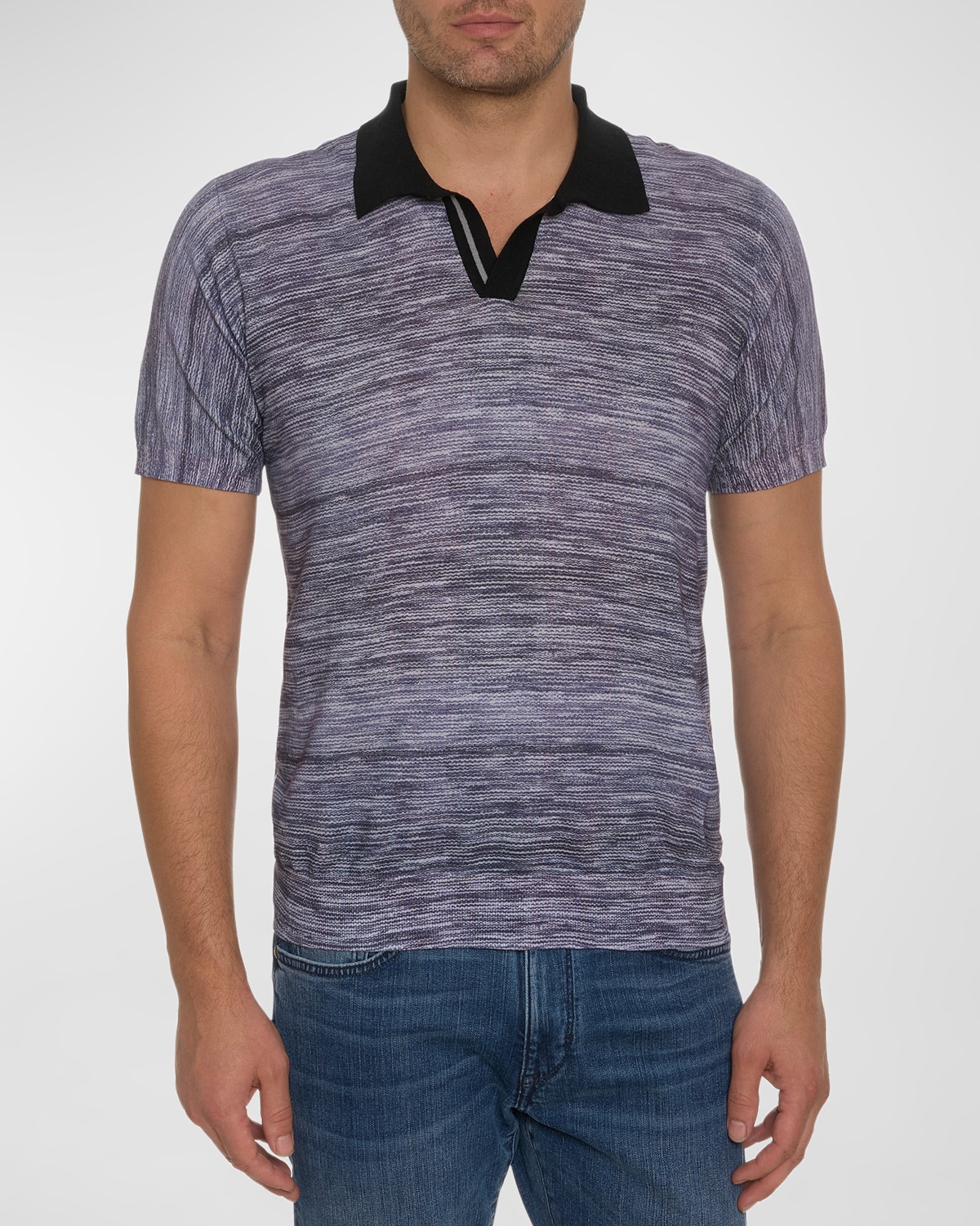 Robert Graham The Static Short Sleeve Sweater Polo Tall In Grey