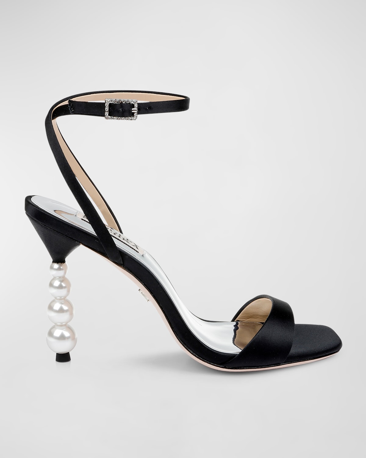 Badgley Mischka Ivette Satin Ankle-Strap Evening Sandals