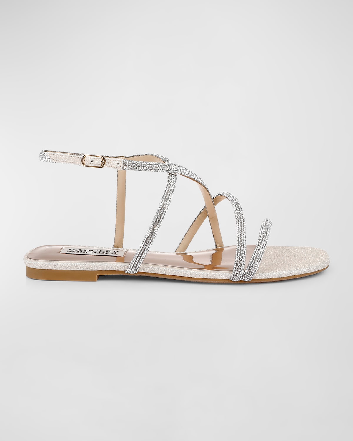 Badgley Mischka Ivie Strass Strappy Flat Sandals Smart Closet