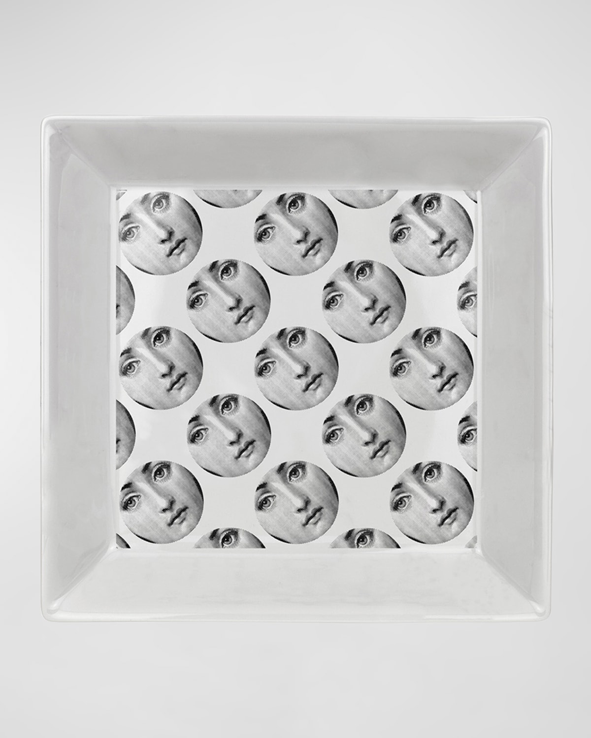 Fornasetti Square Plate 20 X 20cm - Tema E Variazioni N.197 In Gray
