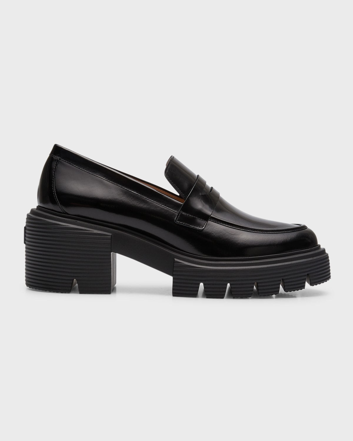 Stuart Weitzman Soho Leather Casual Penny Loafers In Black