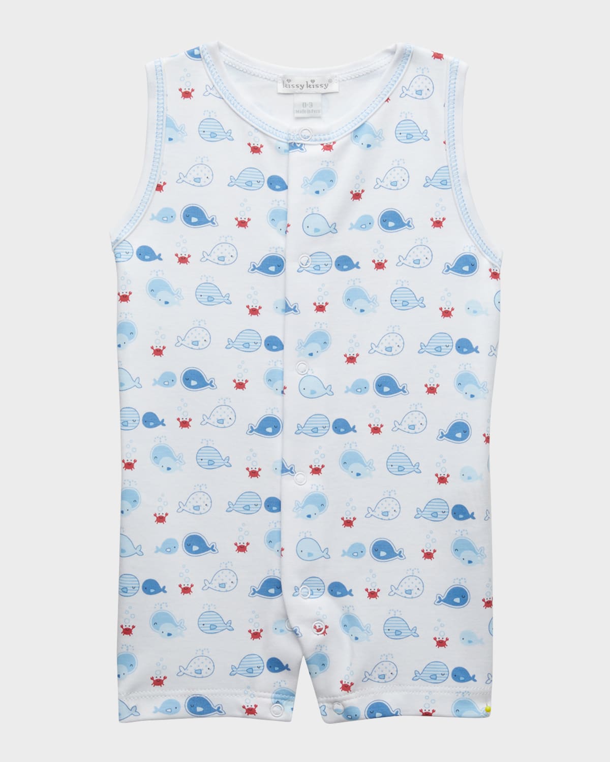 Boy's Whale Watch Printed Playsuit, Size 3M-24M