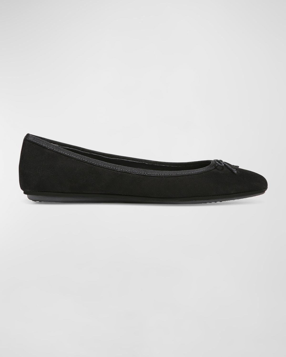 Veronica Beard Beatrix Suede Bow Ballerina Flats In Black