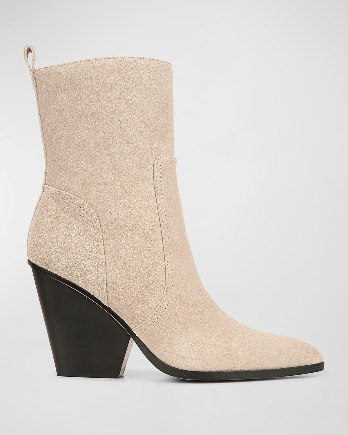 VERONICA BEARD LOGAN SUEDE ZIP ANKLE BOOTIES