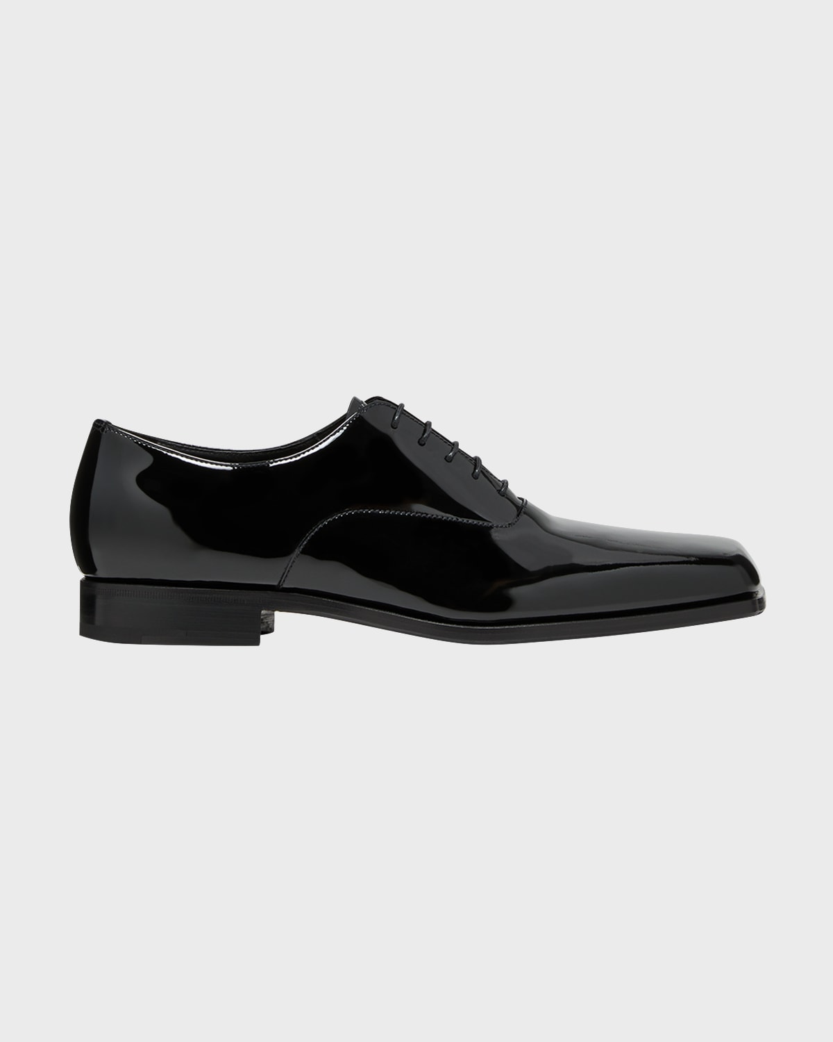 Shop Prada Men's Jokoto Patent Leather Oxfords In Black