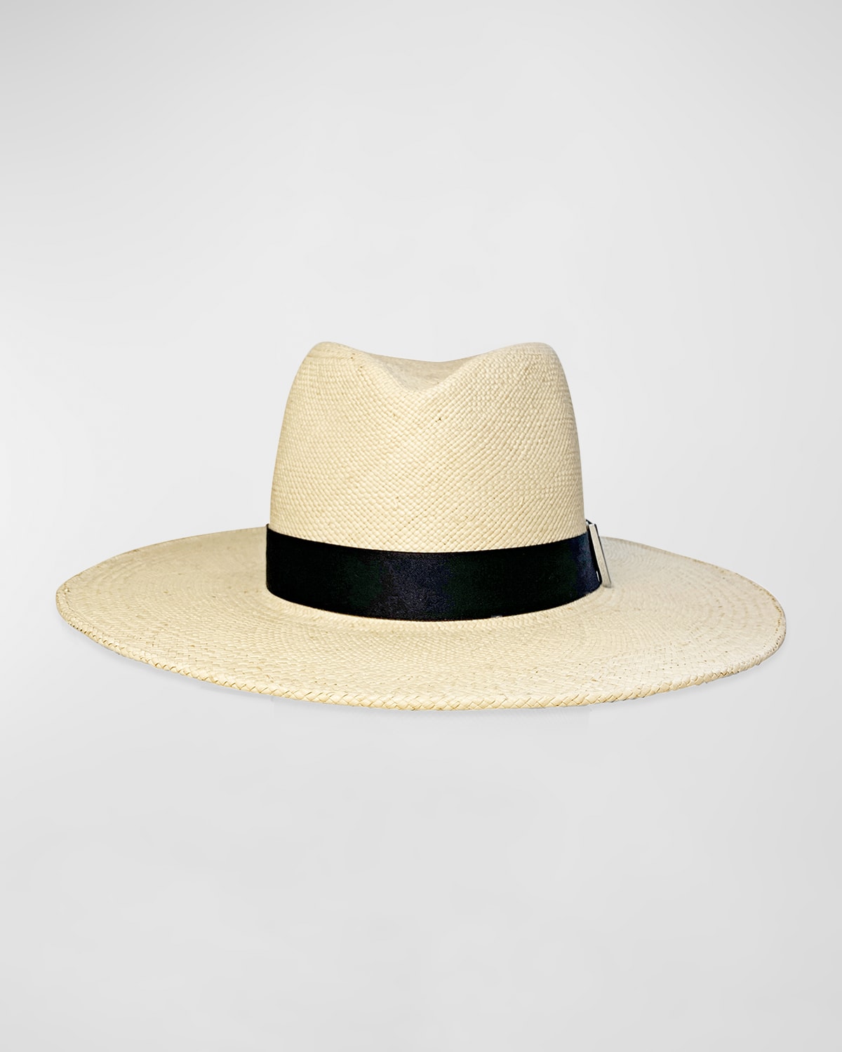 Shop Gigi Burris Jeanne Straw Fedora With Band In Natural Black