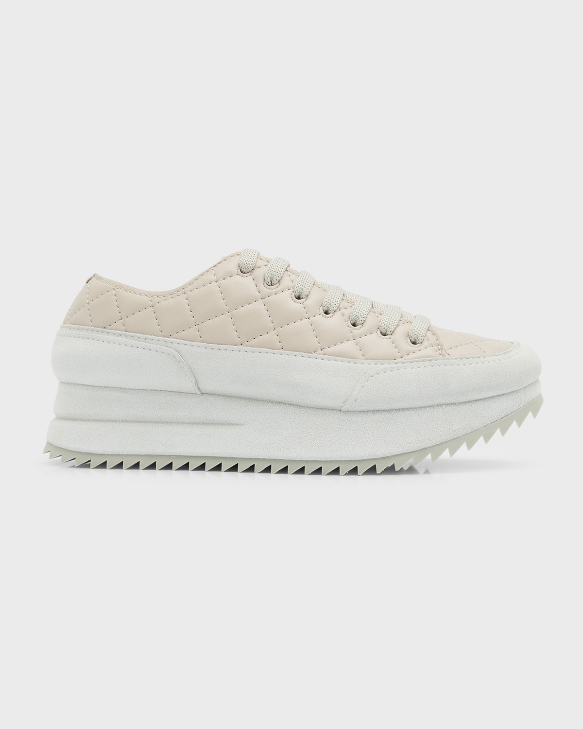 Pedro Garcia Quilted Leather Flatform Fashion Sneakers In Frappe Nappa