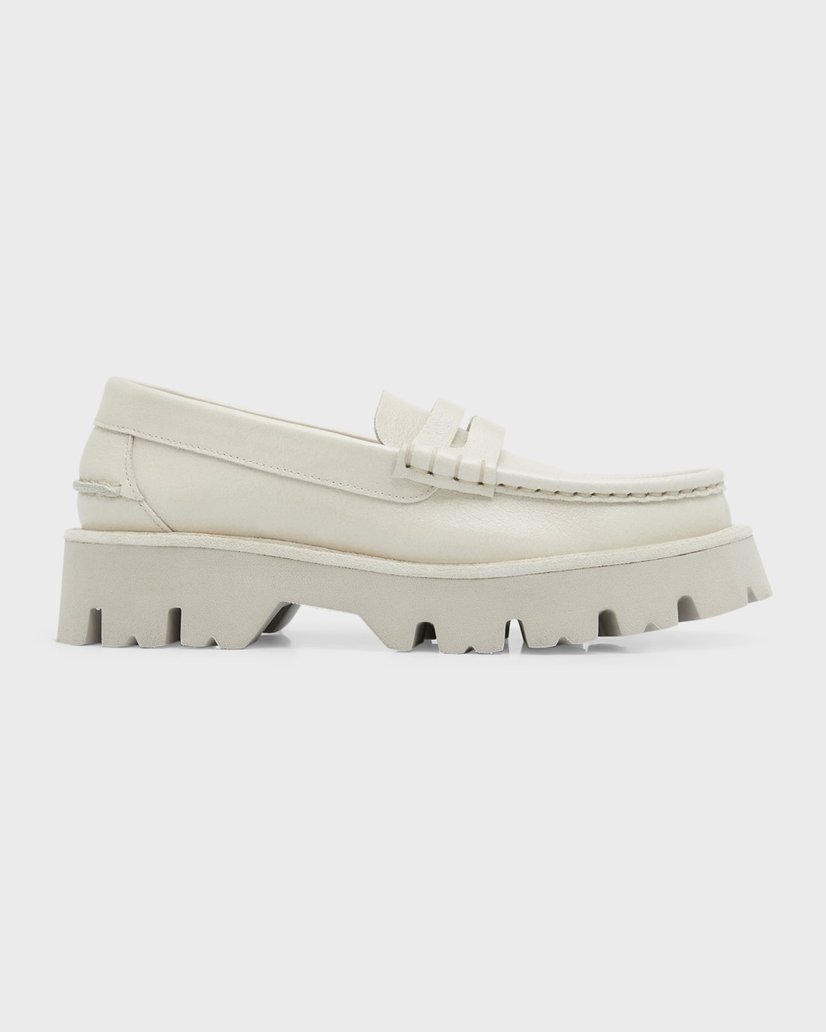 Pedro Garcia Sebas Patent Chunky Penny Loafers In Basmati Castoro N