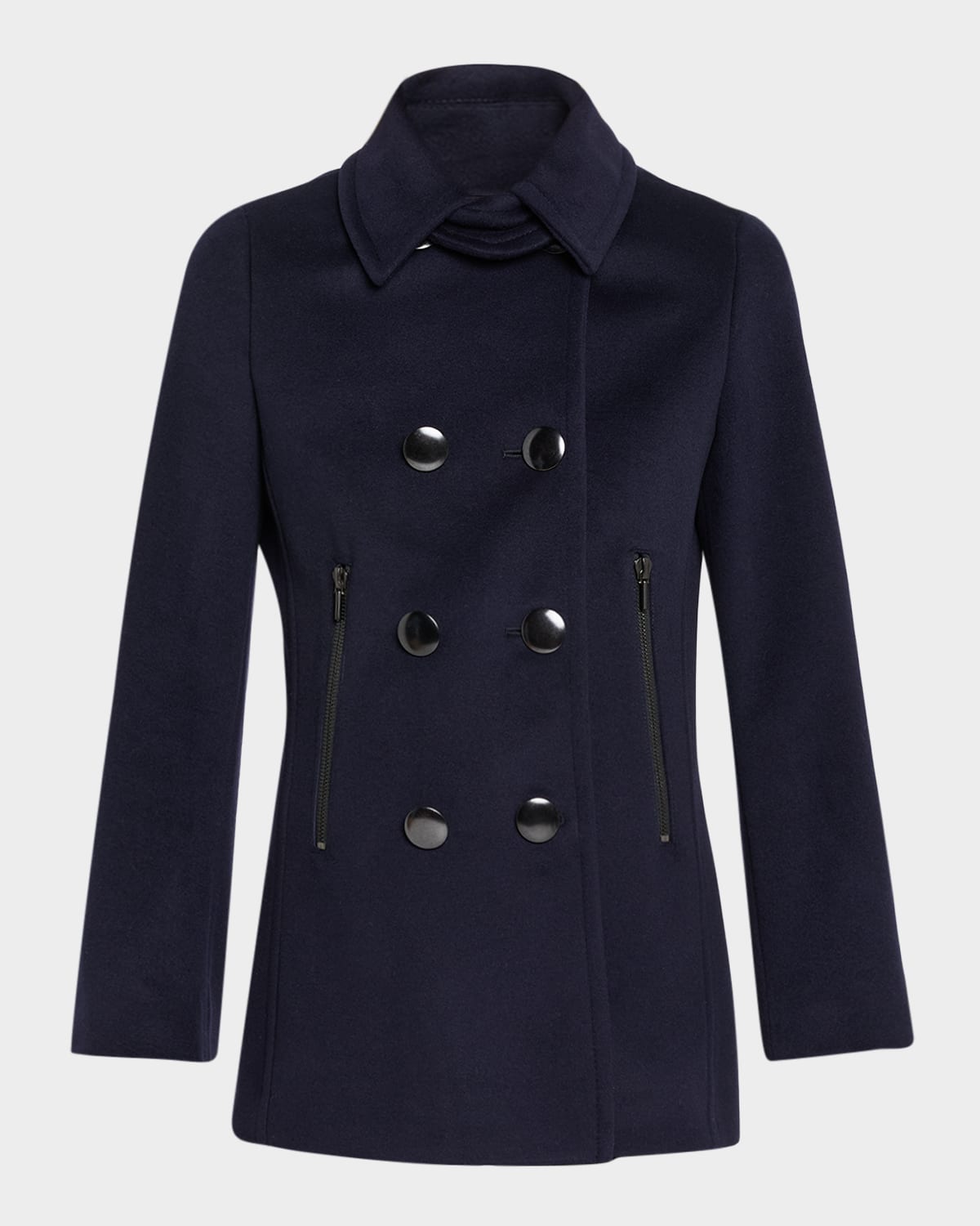 Akris Punto Cashmere And Wool-blend Top Coat In Blue