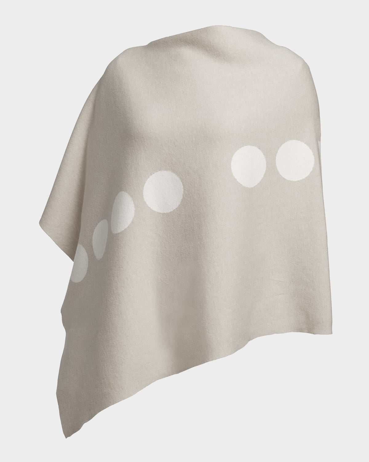 Elyse Maguire Reversible Morse Code Hug Poncho In Stone/ivory