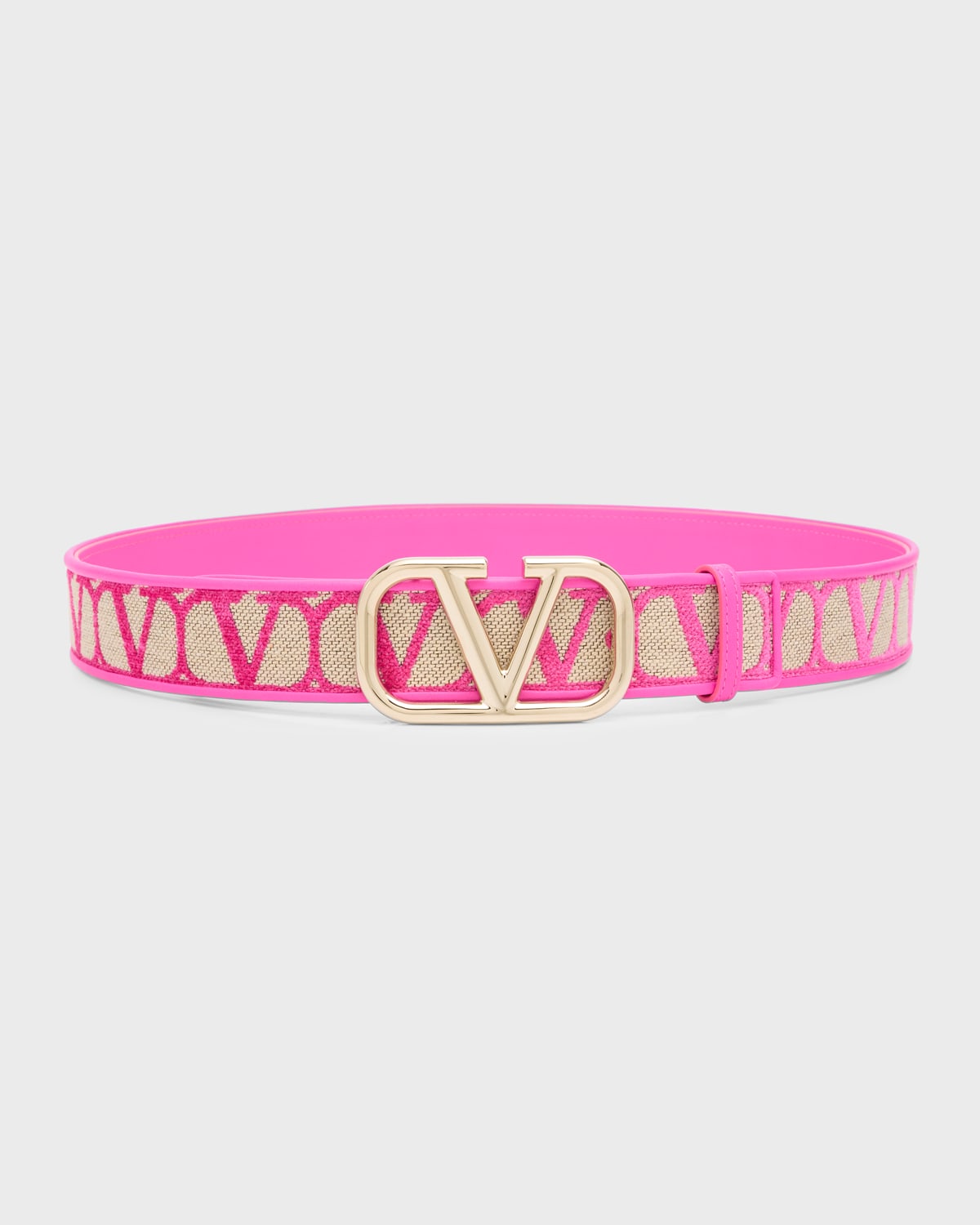 Valentino Garavani Toile Iconographe Monochrome Belt In Naturale Pink