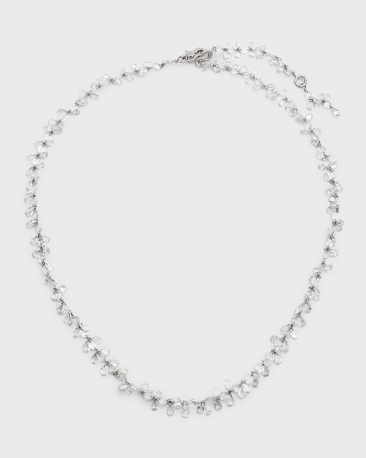 18k White Gold Diamond Cluster Necklace