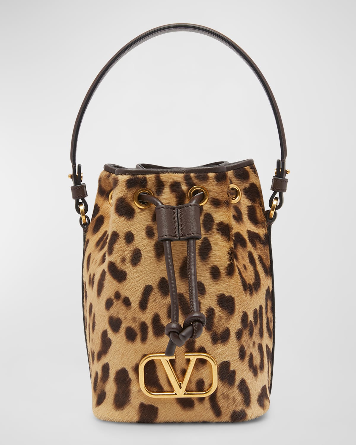 Valentino Garavani Mini Bucket Bag in Nappa with Vlogo Signature Chain Woman Black Onesize