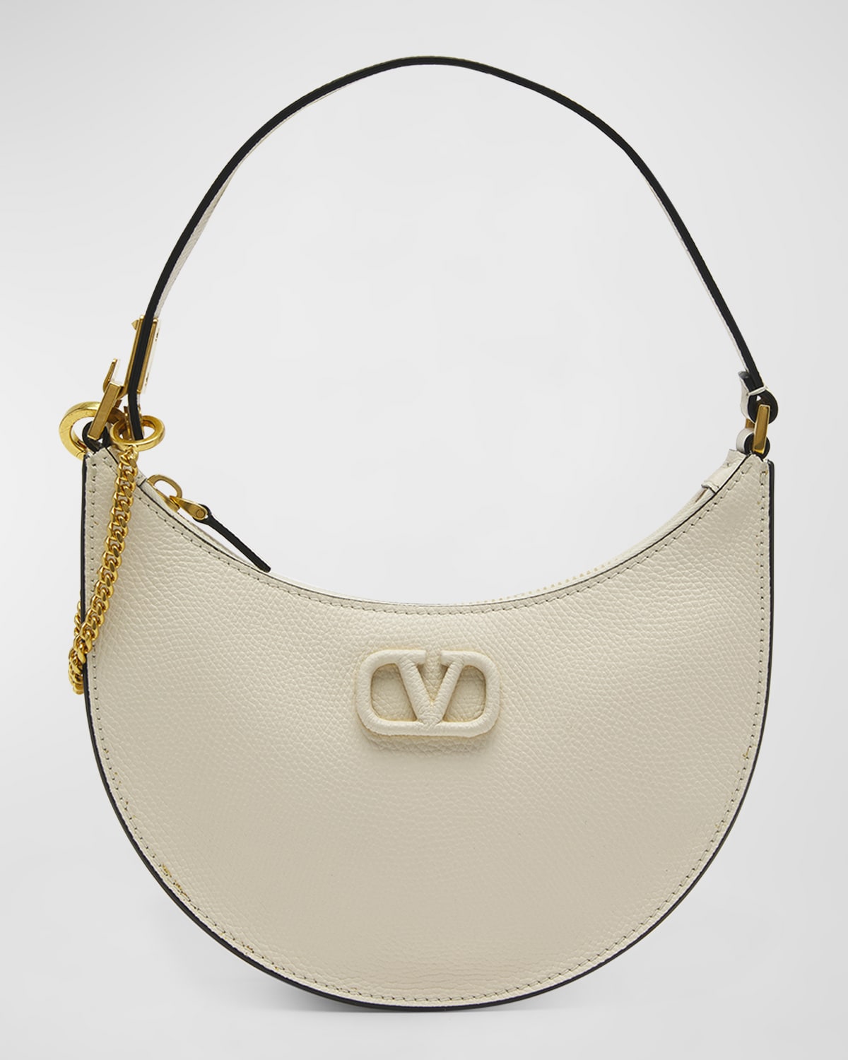 Valentino Garavani Vlogo Mini Leather Shoulder Bag In Light Ivory