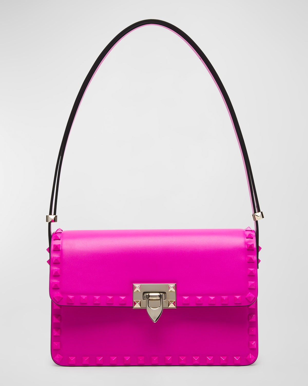 Valentino Garavani Rockstud Tonal Leather Shoulder Bag In Pink Pp