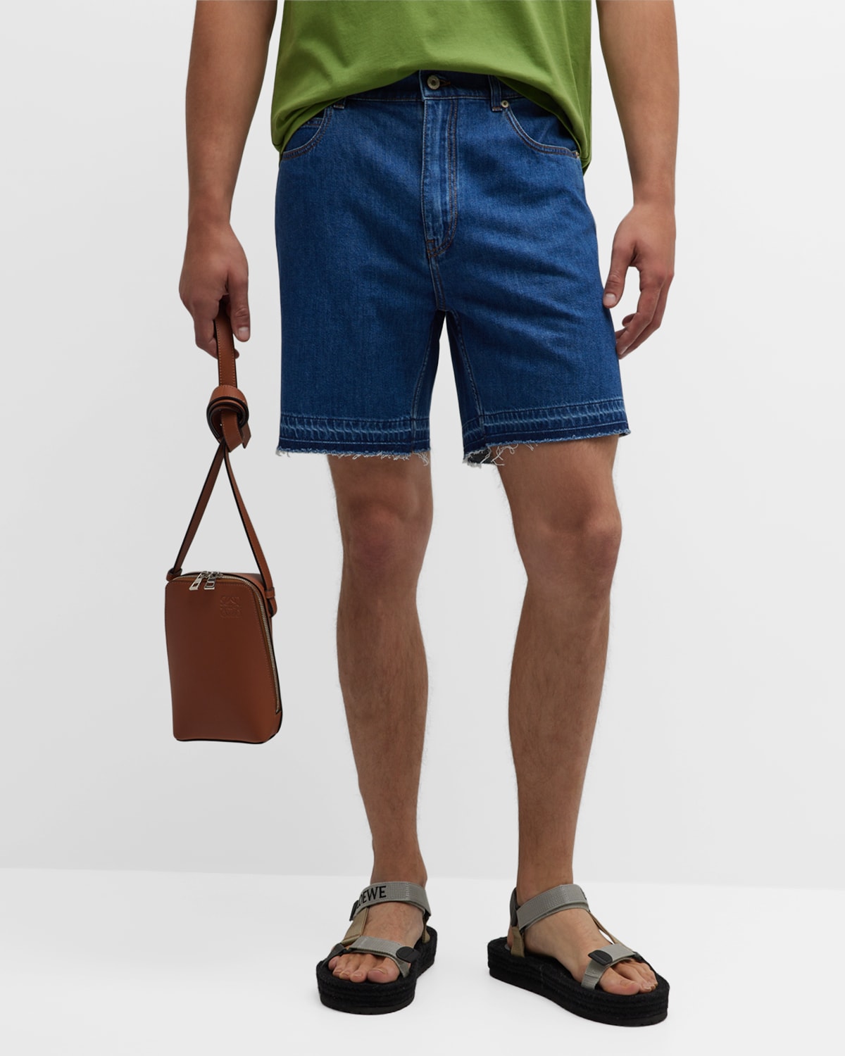 Loewe Denim Shorts In Medium_blue