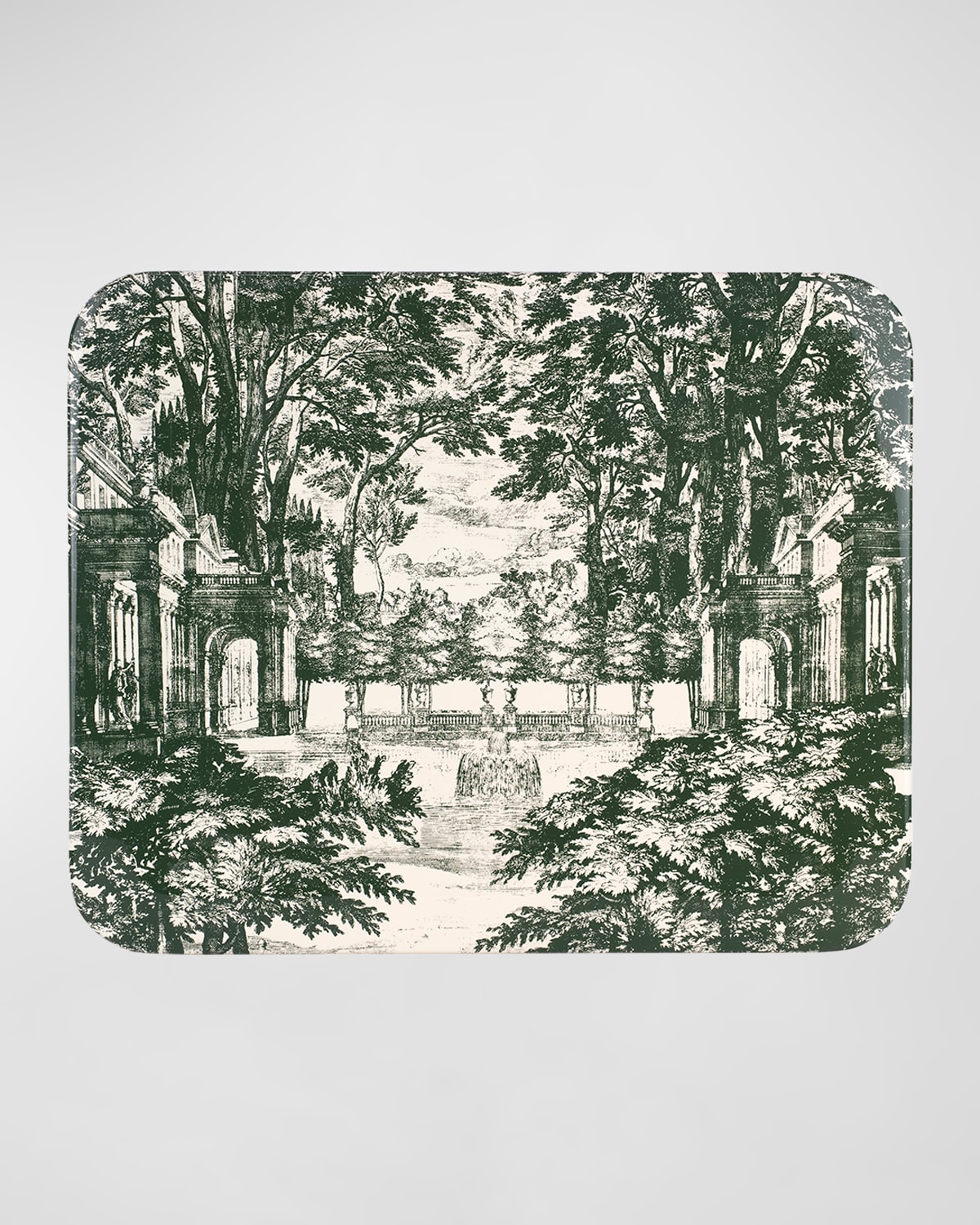 Fornasetti Tray 48x60cm - Giardino Settecentesco Green Ivory