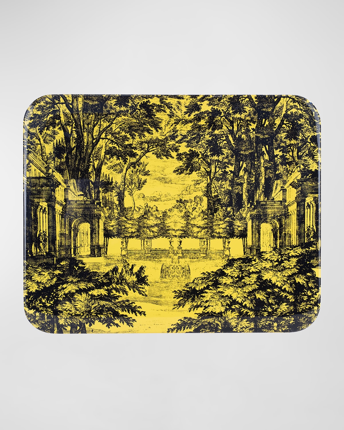 Fornasetti Tray 48x60cm - Giardino Settecentesco Black Yellow