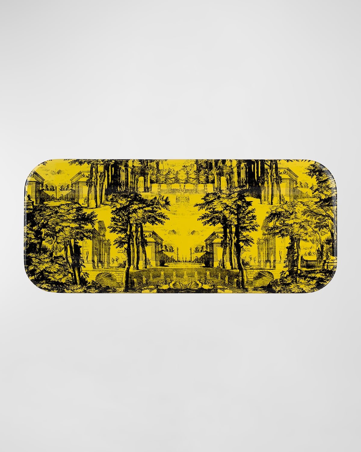 Fornasetti Tray 25x60cm - Giardino Settecentesco Black Yellow